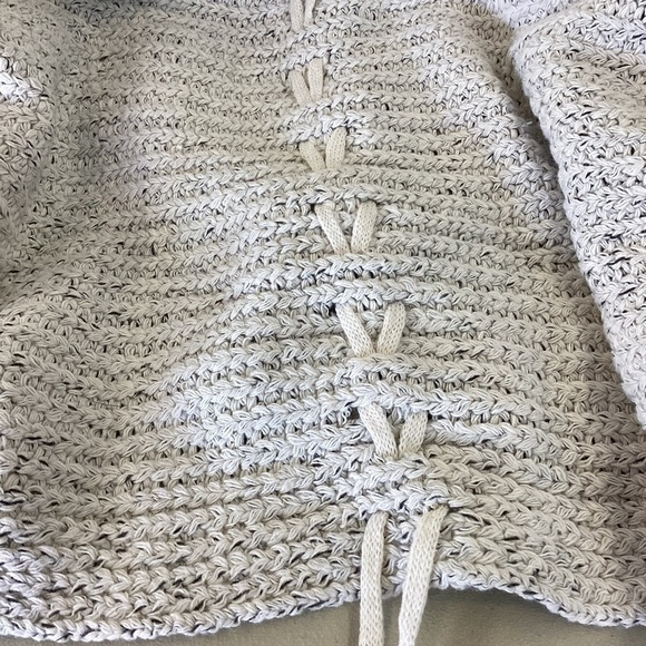 MILITARY HIPPIE Faux Fur Cardigan Sweater Open Front Tie Back Gray New! One Size - Picture 7 of 16